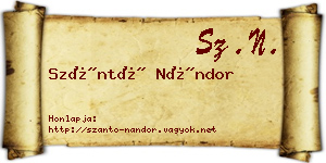 Szántó Nándor névjegykártya