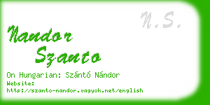 nandor szanto business card