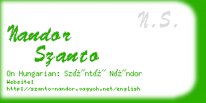 nandor szanto business card